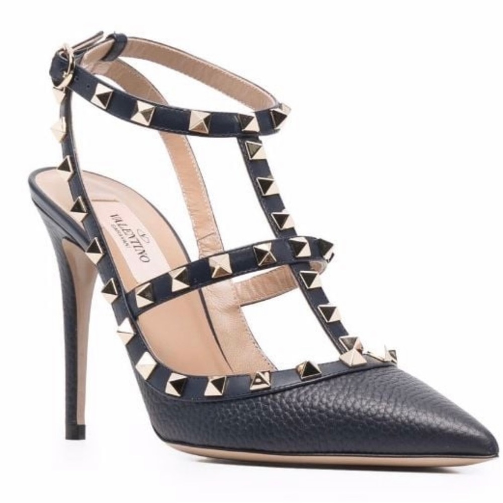Valentino  Garavani Rockstud Leather Caged 100mm Pumps Size 39 1/2
